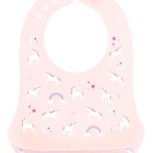 Stephen Joseph Silicone Baby Bib With Catcher - Unicorns